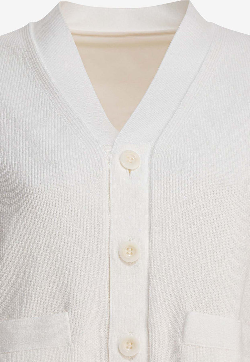 Sacai Layered V-neck Knit Top White 25-07953151_83004