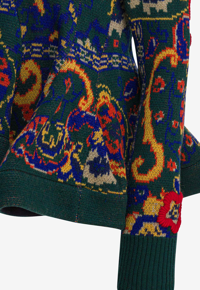 Sacai Floral Jacquard Knit Wool Sweater Multicolor 25-07984551_83010