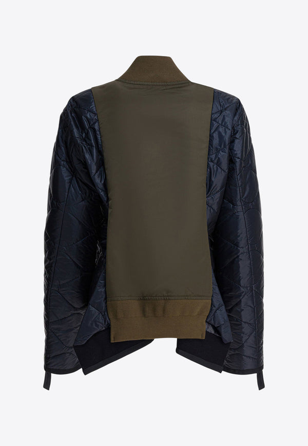 Sacai Bimaterial Paneled Bomber Jacket  Multicolor 25-08152532_0281e280-975a-4920-bd1f-d5c37c3d2368
