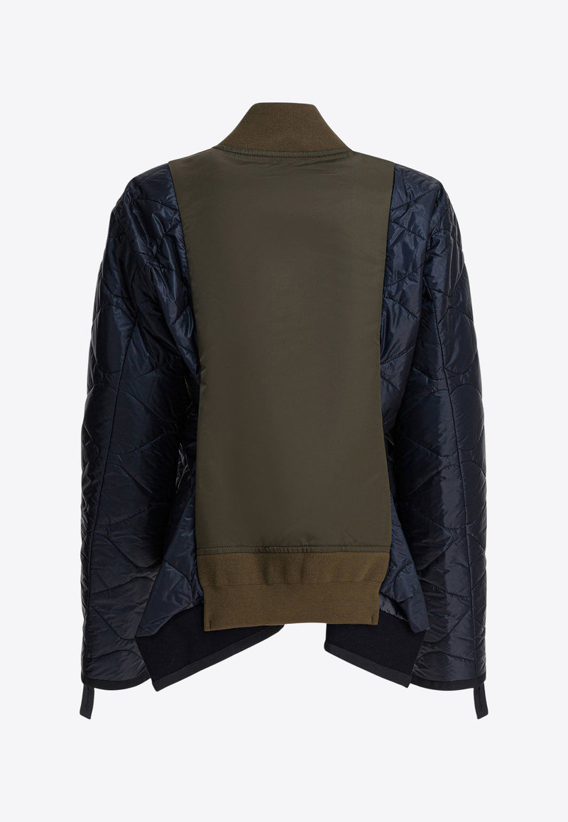 Sacai Bimaterial Paneled Bomber Jacket  Multicolor 25-08152532_0281e280-975a-4920-bd1f-d5c37c3d2368