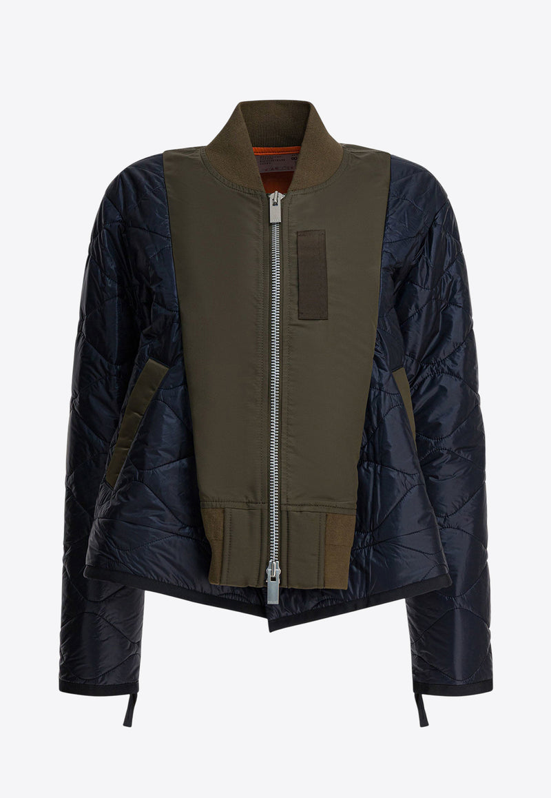 Sacai Bimaterial Paneled Bomber Jacket  Multicolor 25-08152532_0281e280-975a-4920-bd1f-d5c37c3d2368