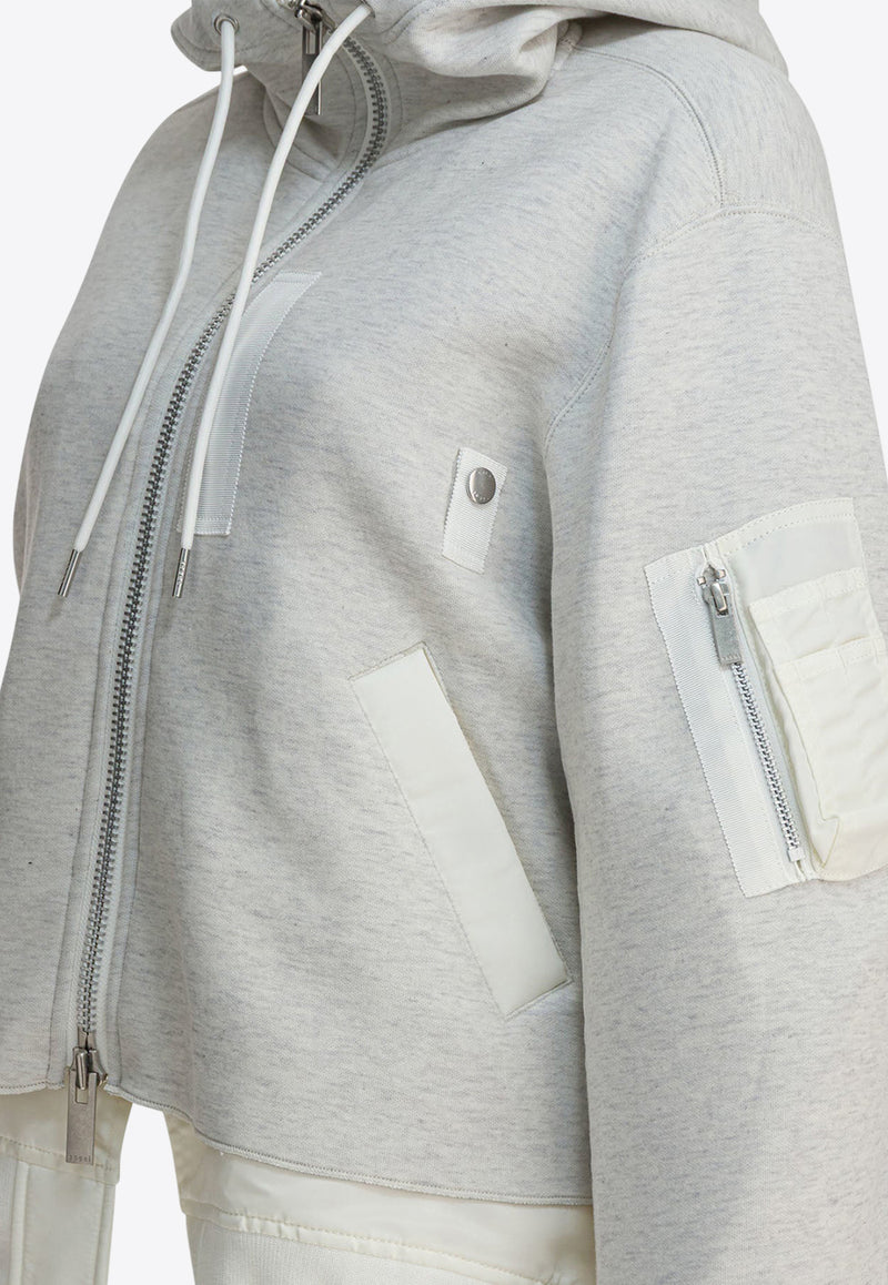 Sacai Layered Zip-Up Sweatshirt Gray 25-08171060_3663653e-3623-479c-b7fb-ccface4ff64b