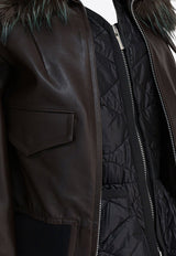 Sacai Convertible Leather Jacket  Brown 25-08238601_62f21d8e-f8ee-40af-aef4-6f5d3419c1fd
