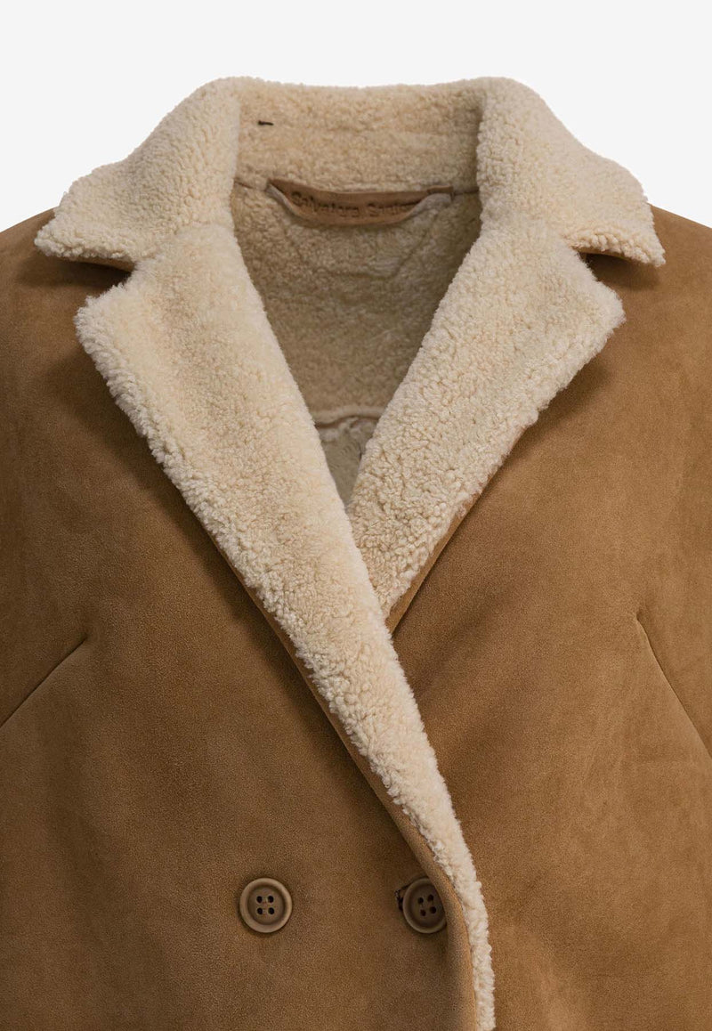 Salvatore Santoro Double-Breasted Shearling Suede Jacket Beige 49022-DTIMBERLAND_63790a31-38d8-4e10-bf95-ce88bc2ce820
