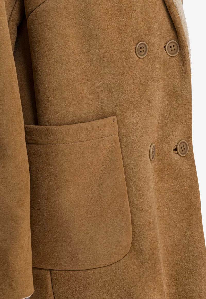 Salvatore Santoro Double-Breasted Shearling Suede Jacket Beige 49022-DTIMBERLAND_63790a31-38d8-4e10-bf95-ce88bc2ce820
