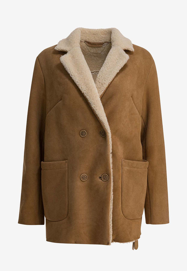 Salvatore Santoro Double-Breasted Shearling Suede Jacket Beige 49022-DTIMBERLAND_63790a31-38d8-4e10-bf95-ce88bc2ce820