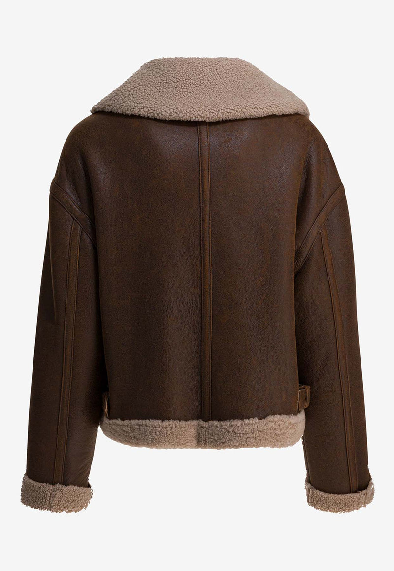 Salvatore Santoro Shearling-Trimmed Suede Jacket Brown 49055-DRUST-BEIGE_e61ce44b-5665-49c7-a95a-eab32a0f2936