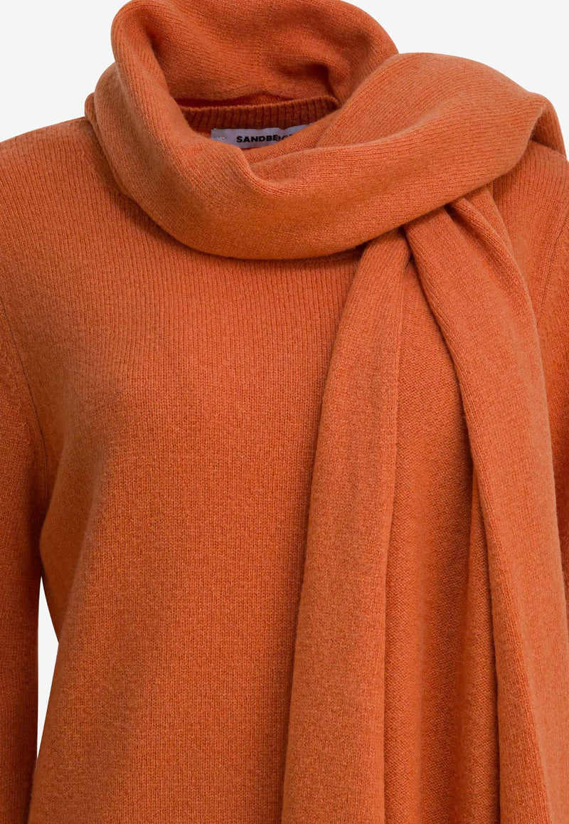Sandbeige Wool Scarfed Sweater SBC3NT02ACORANGE_87bc9bfb-01c9-4a3c-9594-8e23bf7cae2e