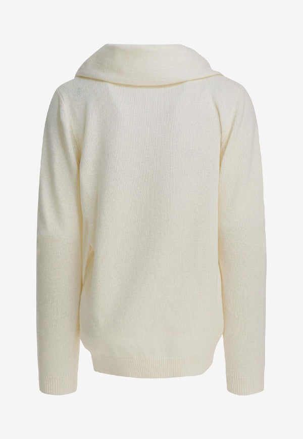 Sandbeige Wool Scarfed Sweater SBC3NT02ACWHITE_706b2fc2-381c-4711-9499-45eca5f022dc