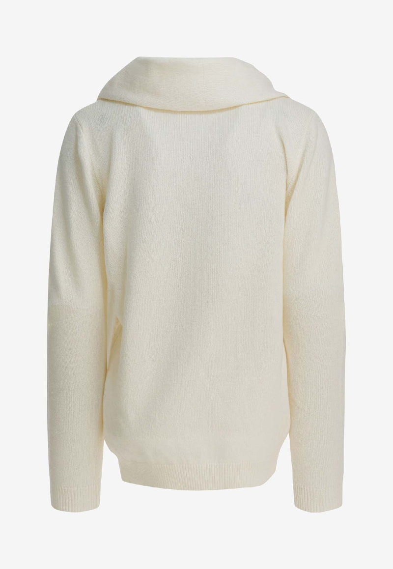 Sandbeige Wool Scarfed Sweater SBC3NT02ACWHITE_706b2fc2-381c-4711-9499-45eca5f022dc