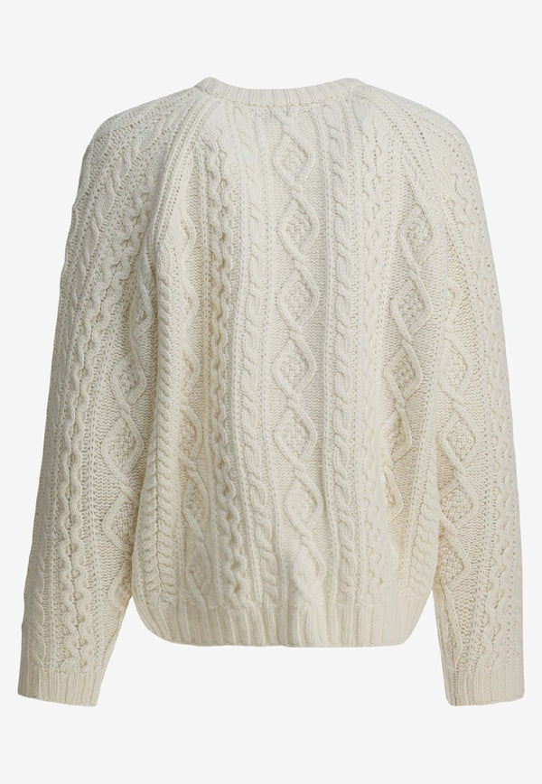 Sandbeige Wool Crewneck Sweater SBC3NT03ACWHITE_a03c2807-0897-410e-80b2-efae061c5012