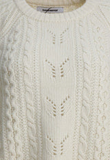 Sandbeige Wool Crewneck Sweater SBC3NT03ACWHITE_a03c2807-0897-410e-80b2-efae061c5012