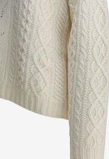 Sandbeige Wool Crewneck Sweater SBC3NT03ACWHITE_a03c2807-0897-410e-80b2-efae061c5012