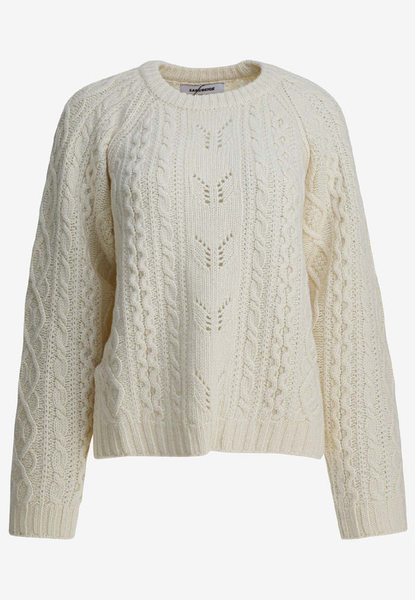 Sandbeige Wool Crewneck Sweater SBC3NT03ACWHITE_a03c2807-0897-410e-80b2-efae061c5012