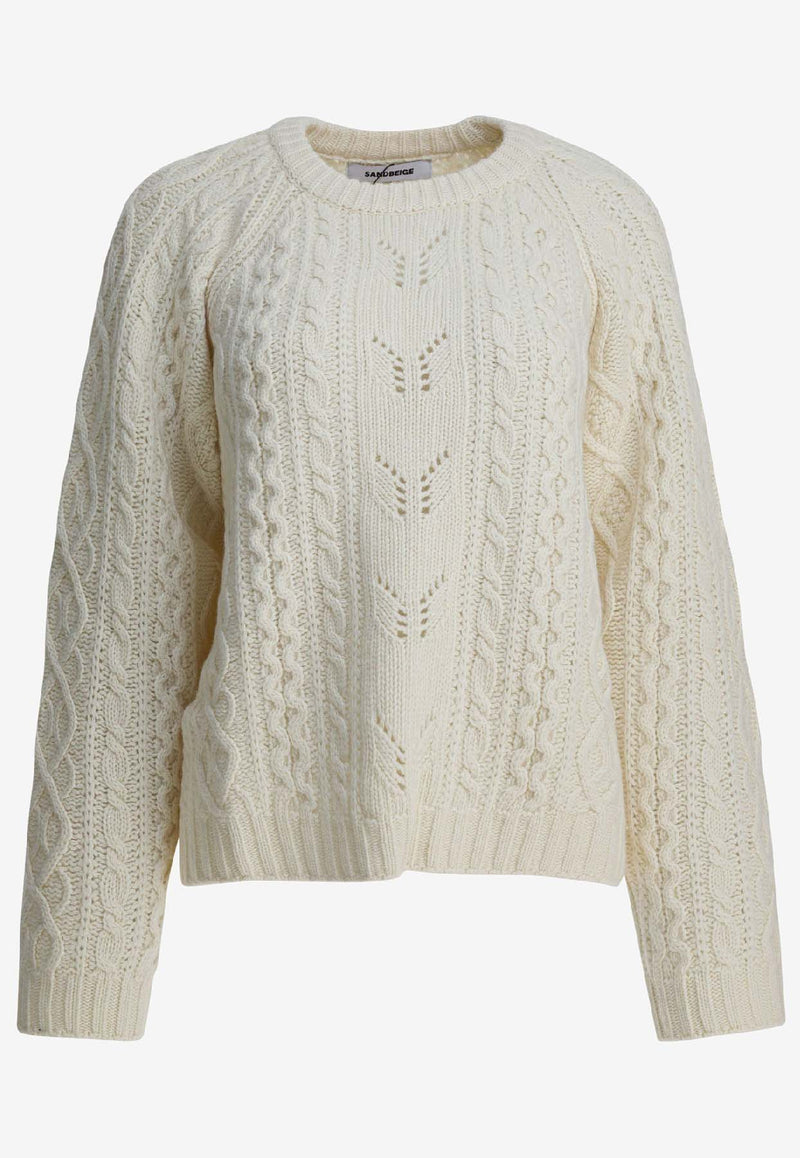 Sandbeige Wool Crewneck Sweater SBC3NT03ACWHITE_a03c2807-0897-410e-80b2-efae061c5012