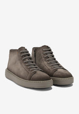 Santoni Leather High-Top Sneakers Gray MBCD22141TARKAOLE81E81_57d1b6d6-f68f-49a7-8c22-ecc285645f0d