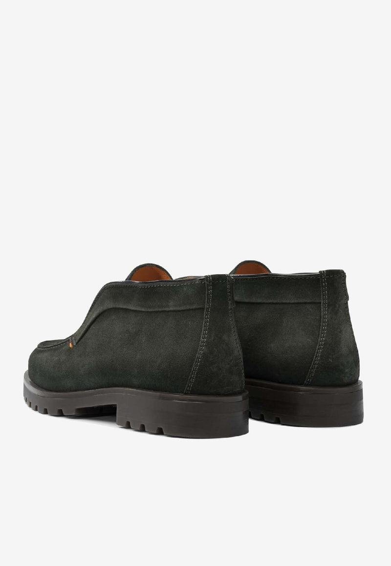 Santoni Rock Suede Ankle Boots  Dark Green MGDC17823DTRBGEXV49V49_3b76cc72-1f8c-4c31-8d69-05fcc612bcfb