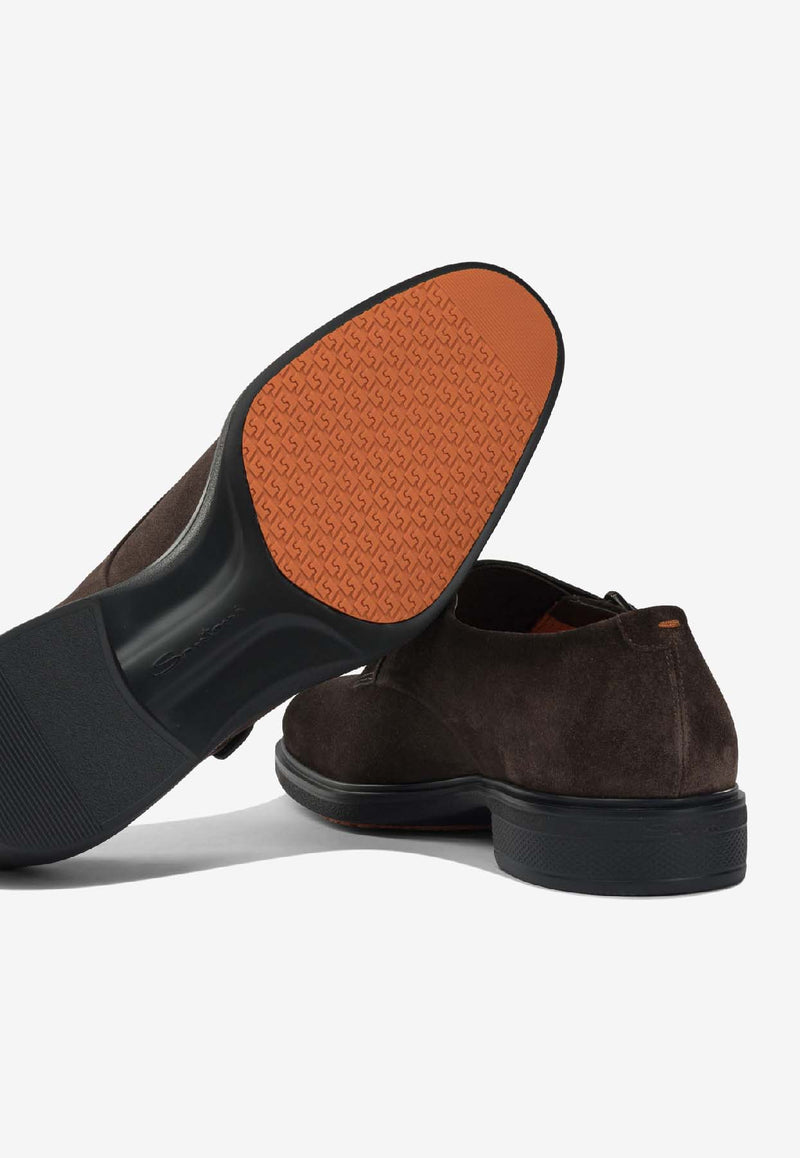 Santoni Suede Monk Strap Shoes Brown MGEO18949NEAXGEXT50T50_3aedc2fb-3b68-41ba-8632-07d5150f4423