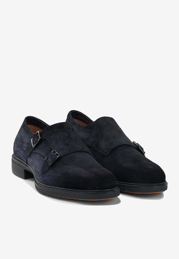 Santoni Suede Monk Strap Shoes Blue MGEO18949NEAXGEXU60U60_84ff53e0-c9f2-48e0-ac7d-b006ea3a81a8