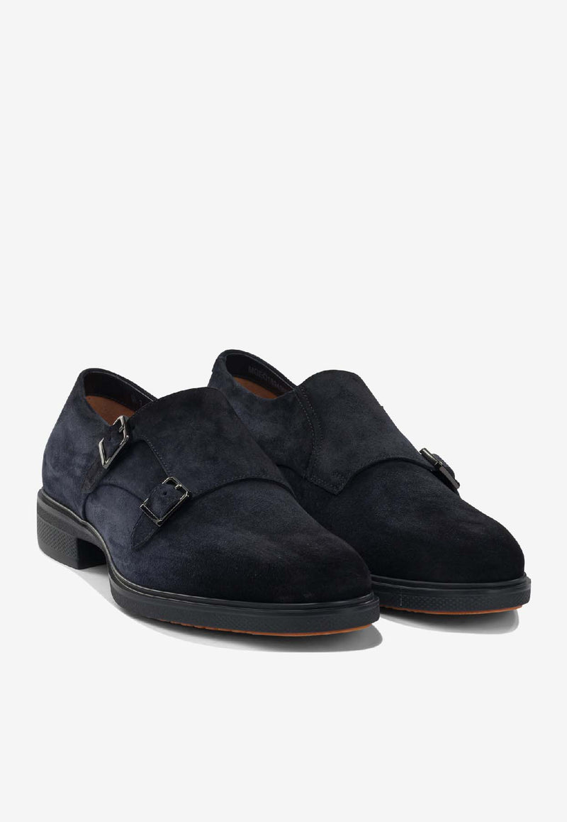 Santoni Suede Monk Strap Shoes Blue MGEO18949NEAXGEXU60U60_84ff53e0-c9f2-48e0-ac7d-b006ea3a81a8