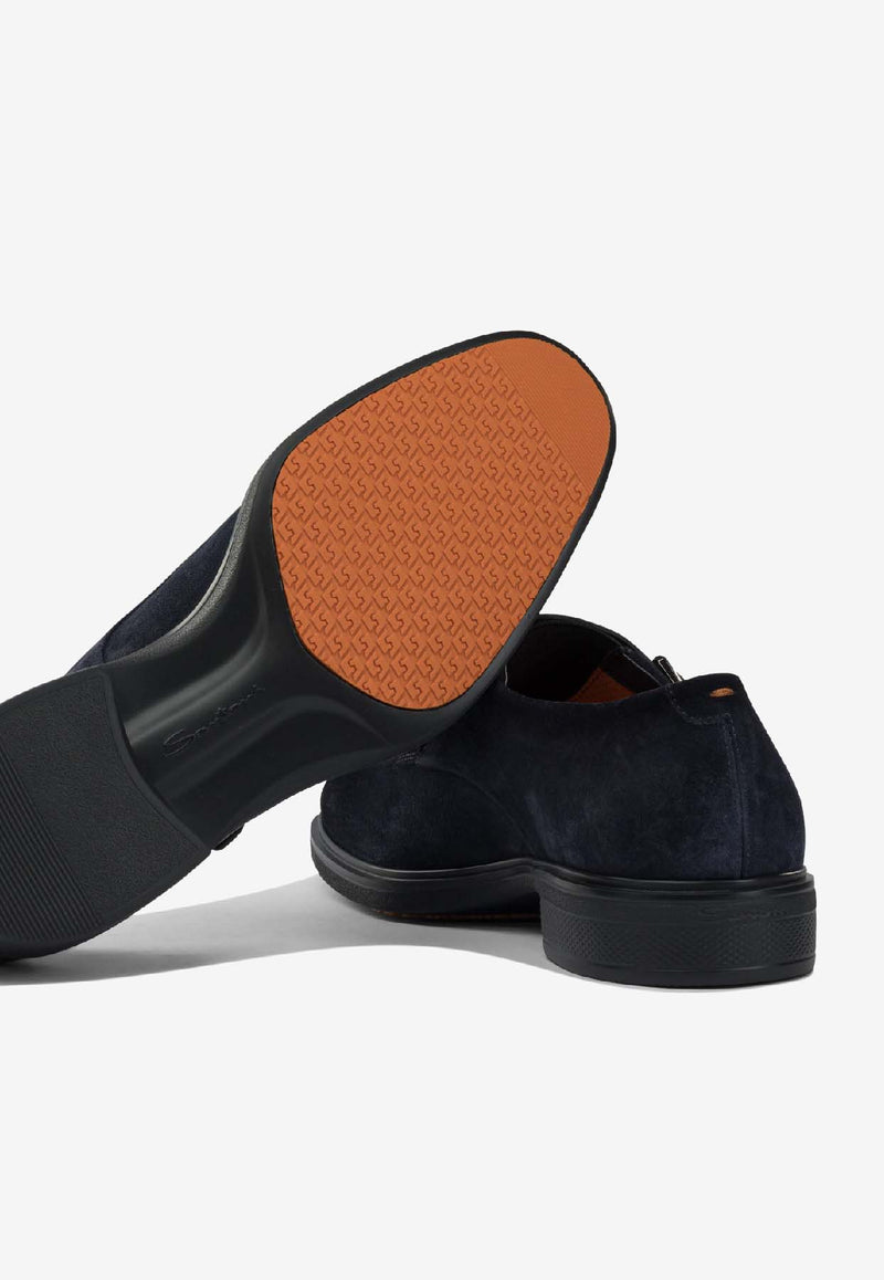 Santoni Suede Monk Strap Shoes Blue MGEO18949NEAXGEXU60U60_84ff53e0-c9f2-48e0-ac7d-b006ea3a81a8