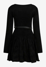 Self-Portrait Chenille Knit Mini Dress Black AW25-029S-BBLACK_c23c3528-7280-4283-8eb6-425603eb949b