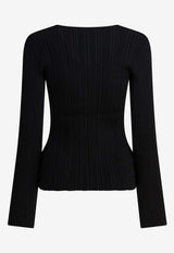 Self-Portrait Lace V-neck Top Black