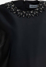Self-Portrait Embellished Sheath Dress  Black