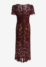 Self-Portrait Floral Lace Midi Dress  Burgundy AW25-096M-BUBURGUNDY_f06e67ab-8705-4805-b355-6ee18153d4df