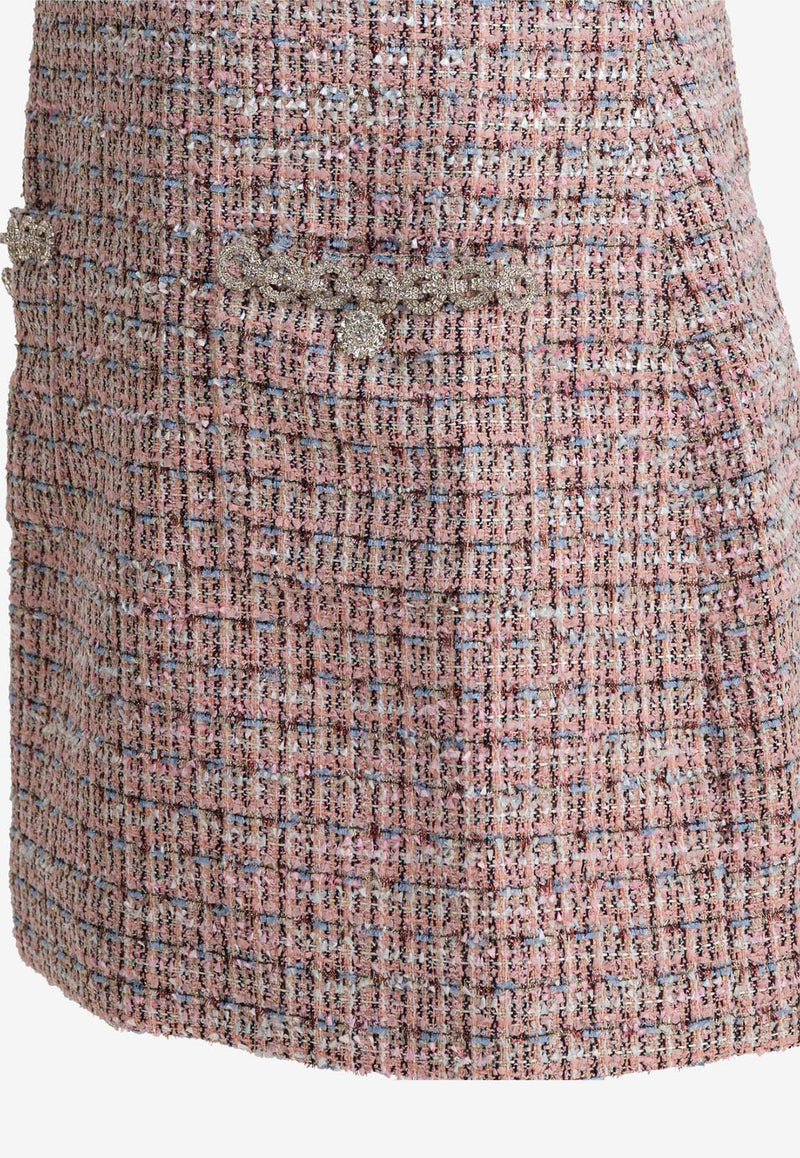 Self-Portrait Mini Boucle Tweed Dress Pink AW25-098S-PPINK_28878978-dda3-449a-947f-a81f81a2e663