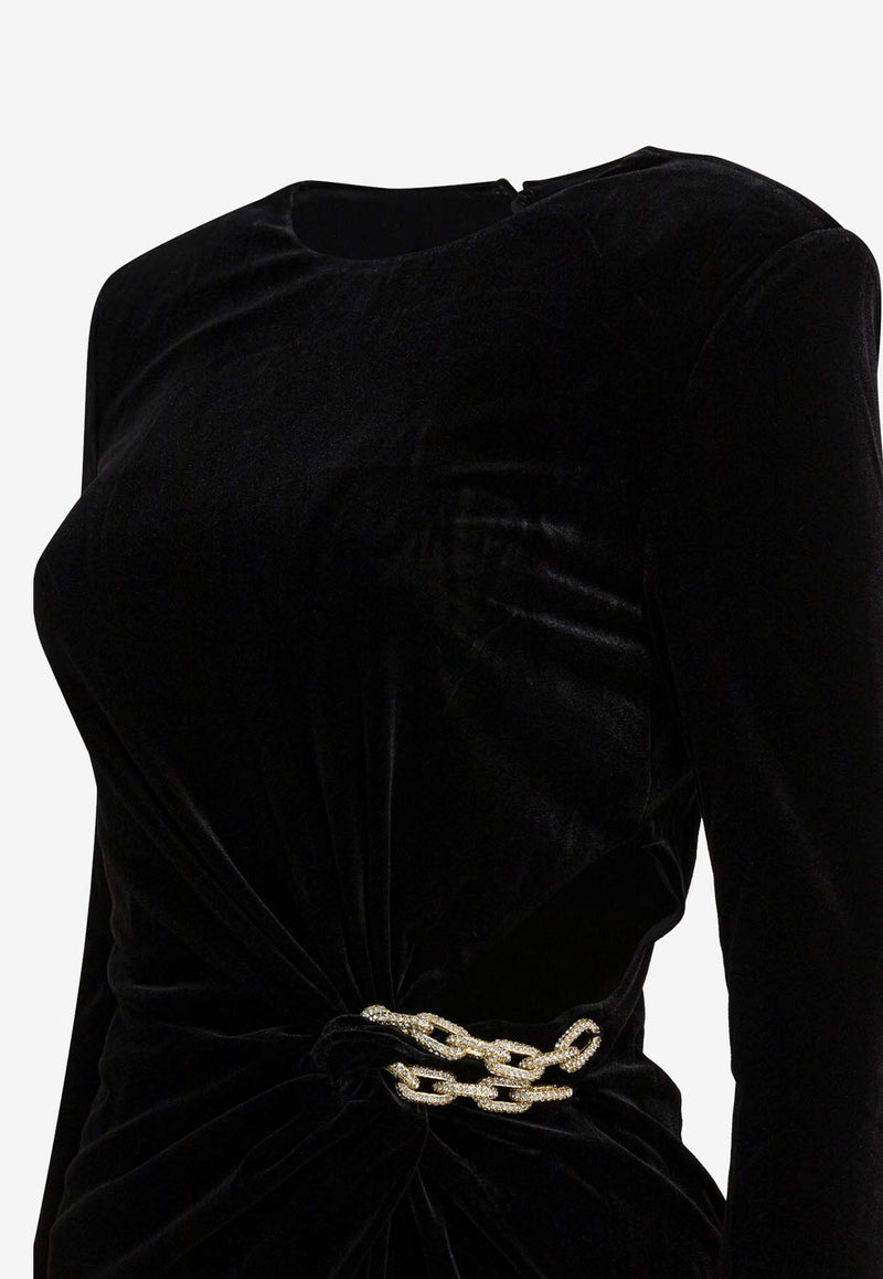 Self-Portrait Embellished Velvet Mini Dress  Black AW25-128S-BBLACK_dfecd960-0f08-4419-97f6-b75d72264f21