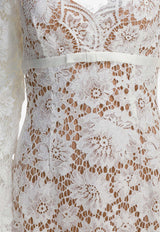 Self-Portrait Floral Lace V-neck Midi Dress White AW25-202M-WWHITE_72a8a206-a291-4176-b9fe-dd9d6fa531e6
