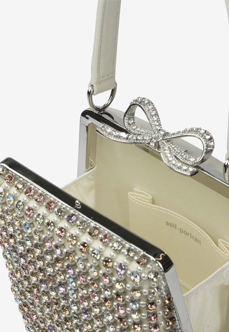Self-Portrait Mini Crystal-Embellished Handbag Silver AW25-315-MUMULTI_d4e974d0-7a69-440d-8847-7927f1ca8428
