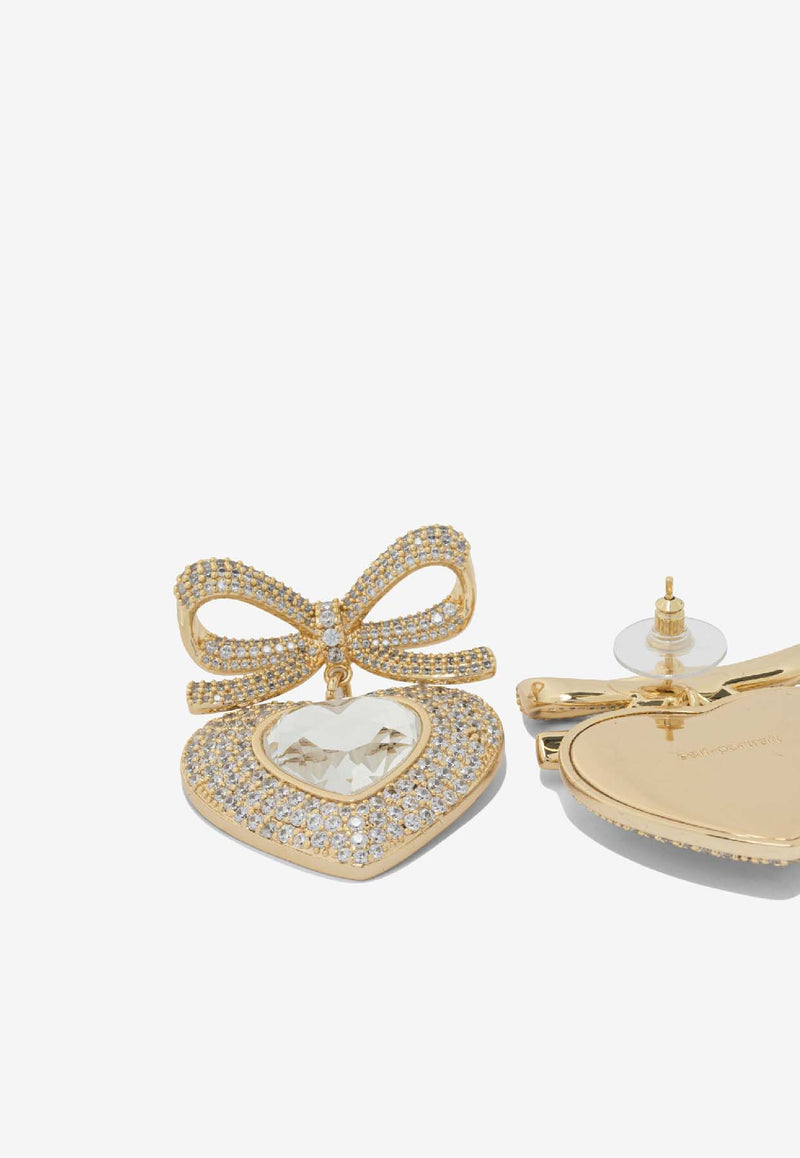 Self-Portrait Heart-Shaped Earrings with Crystal-Embellishment Gold AW25-615E-GDGOLD_14457f81-63f0-4ecb-b736-09dea9fcf075