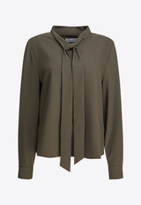 Self-Portrait Tied Buttoned Blouse Green PF25-016T-GGREEN_82829