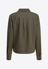 Self-Portrait Tied Buttoned Blouse Green PF25-016T-GGREEN_82829