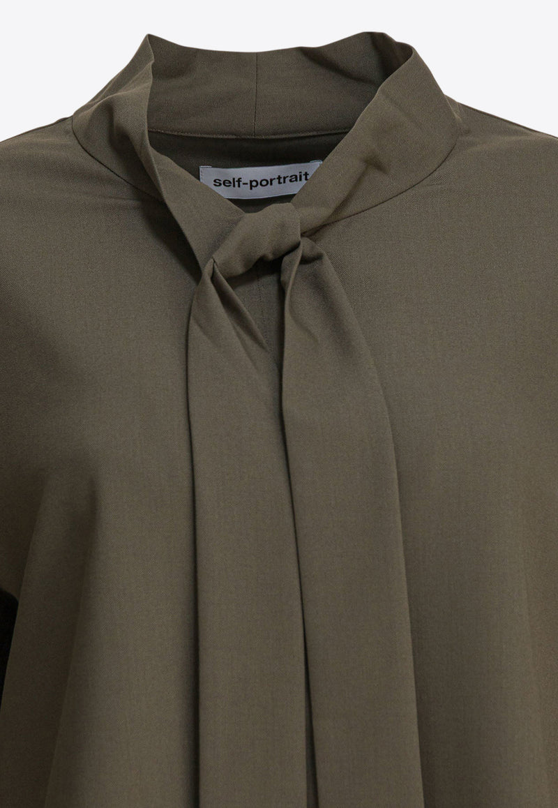 Self-Portrait Tied Buttoned Blouse Green PF25-016T-GGREEN_82829