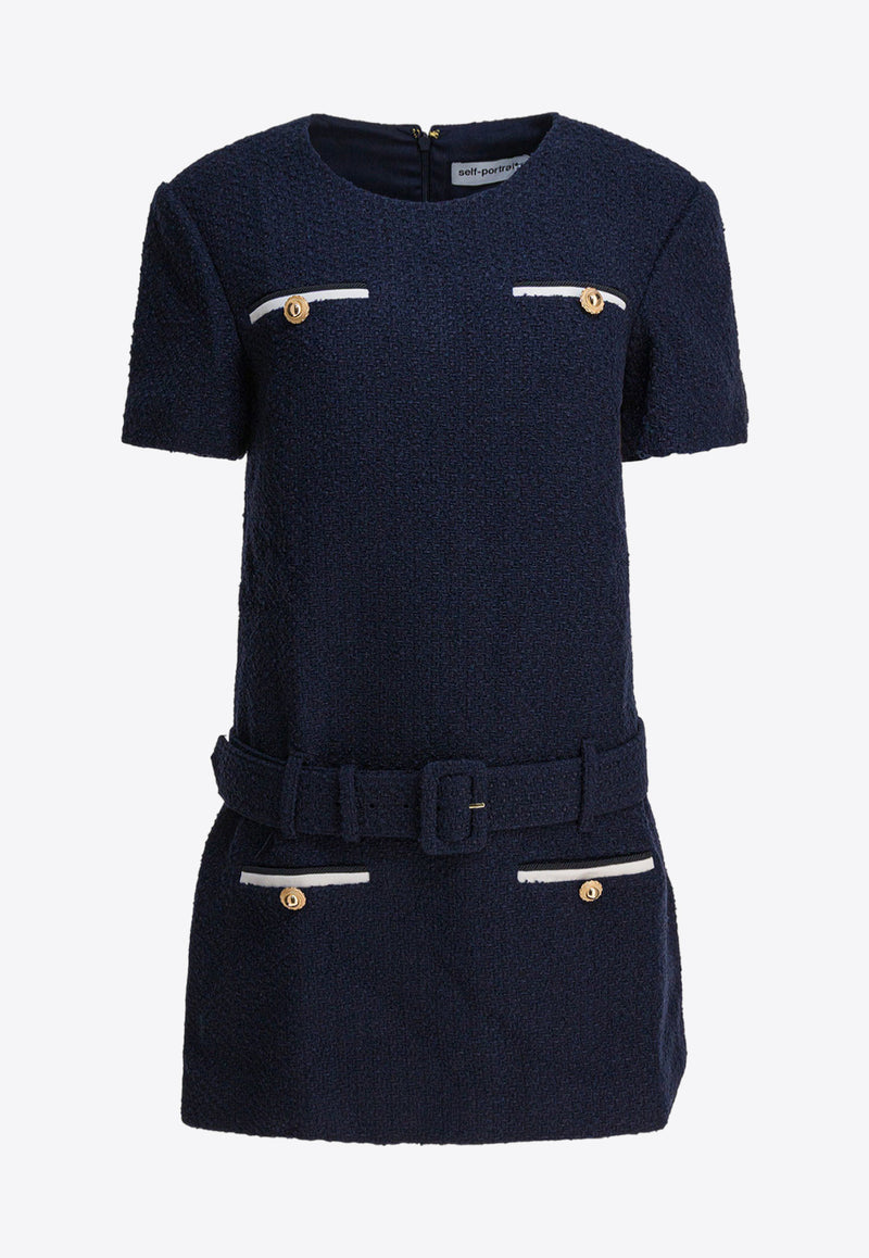 Self-Portrait Mini Belted Dress Blue PF25-034S-BLBLUE_82674