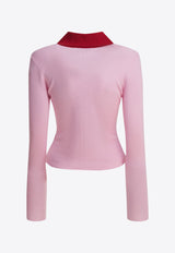 Self-Portrait Wool Buttoned Cardigan Pink PF25-097C-PPINK_82667