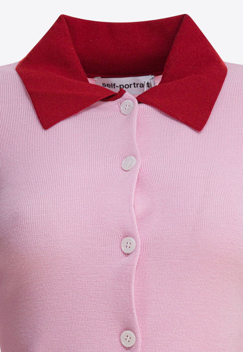 Self-Portrait Wool Buttoned Cardigan Pink PF25-097C-PPINK_82667