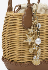 Self-Portrait Woven Basket Shoulder Bag Beige PF25-304-BRBROWN_82362