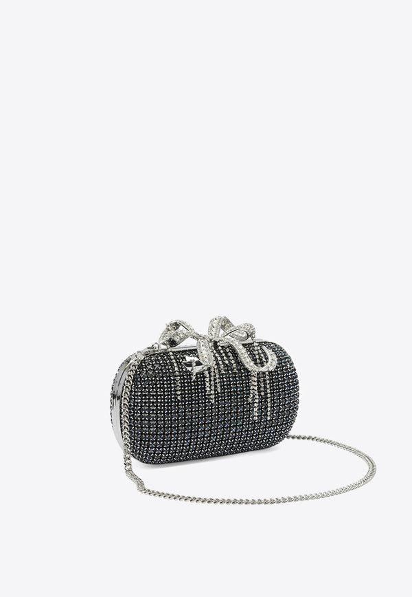 Self-Portrait Chainmail Crystal-Embellished Clutch Blue PF25-319-NNAVY_82417