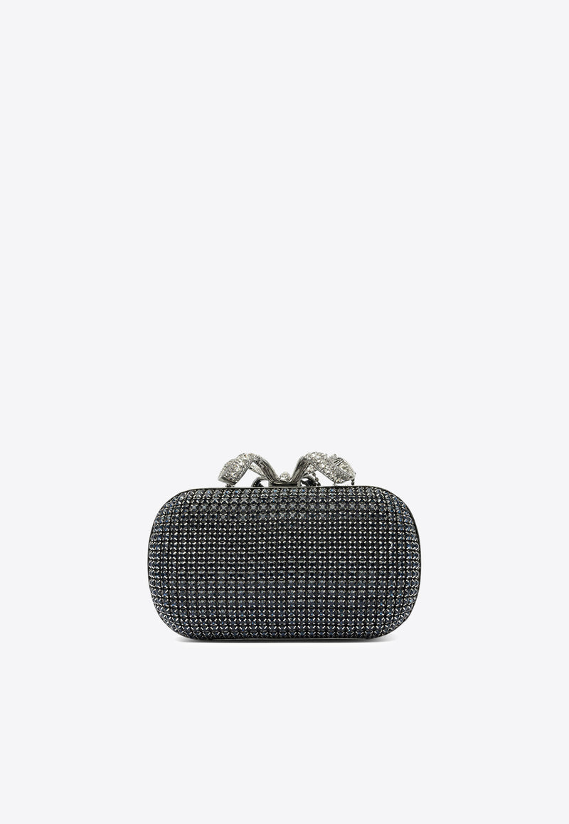 Self-Portrait Chainmail Crystal-Embellished Clutch Blue PF25-319-NNAVY_82417