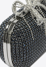 Self-Portrait Chainmail Crystal-Embellished Clutch Blue PF25-319-NNAVY_82417