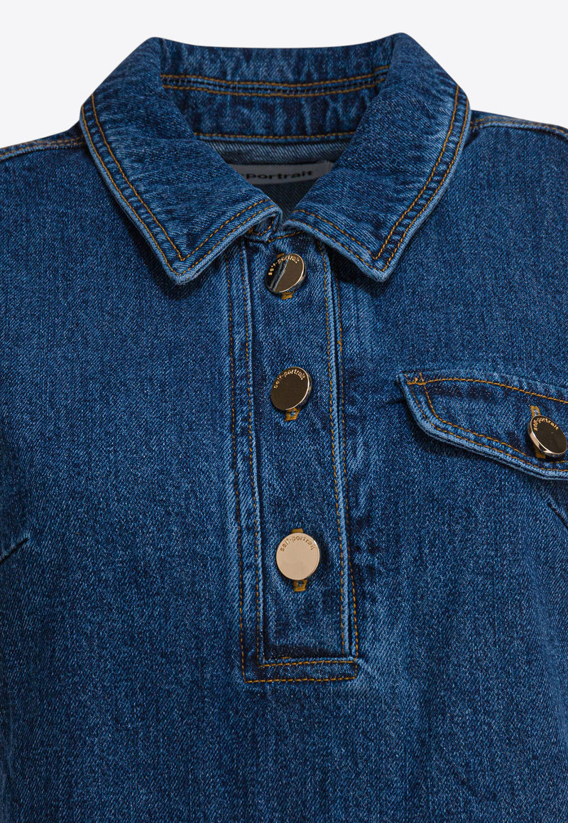 Self-Portrait Denim Mini Dress Blue PF25-803S-BLBLUE_82726