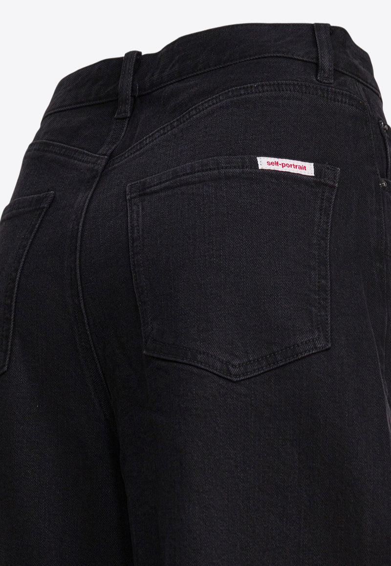 Self-Portrait Straight-Leg Jeans Black PF25-827P-BBLACK_d2fd3b8e-9e59-4002-88ad-9c9bce58e1d8