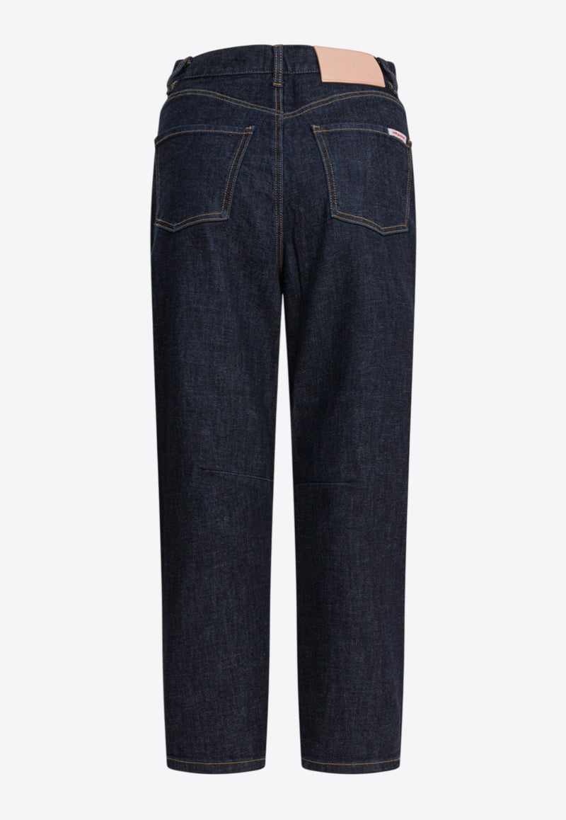 Self-Portrait Logo Patch Straight-Leg Jeans Blue PF25-827P-BLBLUE_87a7daf6-646f-4a71-aa5c-31b75996b0c4