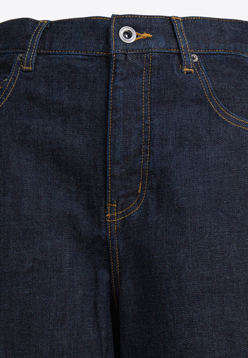 Self-Portrait Logo Patch Straight-Leg Jeans Blue PF25-827P-BLBLUE_87a7daf6-646f-4a71-aa5c-31b75996b0c4