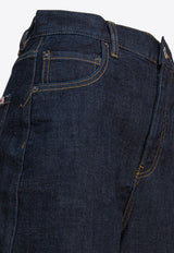 Self-Portrait Logo Patch Straight-Leg Jeans Blue PF25-827P-BLBLUE_87a7daf6-646f-4a71-aa5c-31b75996b0c4