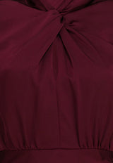 Self-Portrait Side-Slit Midi Dresses Bordeaux RS25-911M-RRED_617e3c9a-d358-4b45-86e7-5f34d2facf99